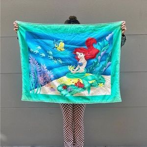 Vintage one of a kind Little Mermaid blanket quilt for kids baby 31 x 41 inches